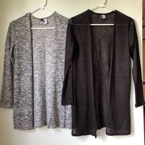 H&M Grey Loose Open Knit Duster Cardigan, 1 count